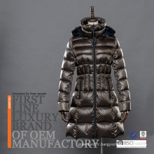 Women Shiny Nylon Long Goose Down Coat North American Market